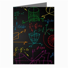 Mathematical-colorful-formulas-drawn-by-hand-black-chalkboard Greeting Cards (pkg Of 8) by Simbadda