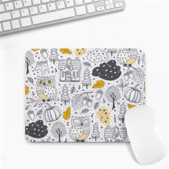 Doodle-seamless-pattern-with-autumn-elements Small Mousepad by Simbadda