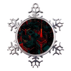 A Dark City Vector Metal Large Snowflake Ornament by Proyonanggan