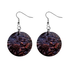 Twilight Treasures: Rocky Beachscape  Mini Button Earrings by dflcprintsclothing