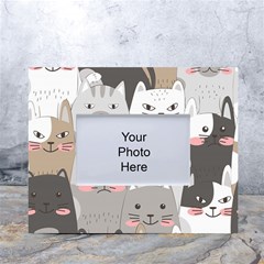 Cute Cats Seamless Pattern White Tabletop Photo Frame 4 x6  by Bangk1t