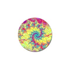 Fractal Spiral Abstract Background Vortex Yellow Golf Ball Marker by Bangk1t