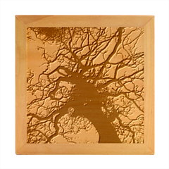 Trees Silhouette Sky Clouds Sunset Wood Photo Frame Cube by Bangk1t