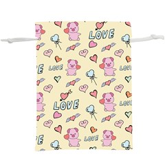 Pig Animal Love Romance Seamless Texture Pattern Lightweight Drawstring Pouch (xl) by pakminggu