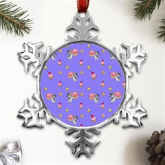 Art Pattern Design Seamless Scrapbooking Metal Small Snowflake Ornament by pakminggu