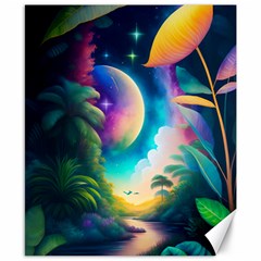 Jungle Moon Light Plants Space Canvas 8  X 10  by Ravend