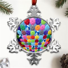 Umbrella Metal Small Snowflake Ornament by artworkshop