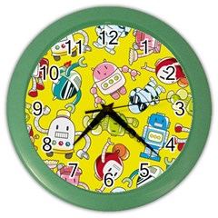 Robot Pattern Color Wall Clock by Grandong