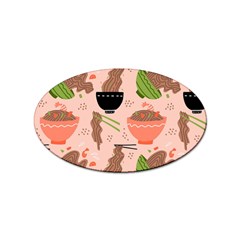 Japanese Street Food Soba Noodle In Bowl Pattern Sticker Oval (100 Pack) by Grandong