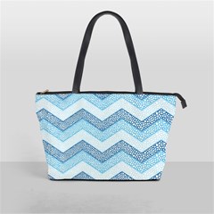 Seamless Pattern Of Cute Summer Blue Line Zigzag Classic Shoulder Handbag by Grandong