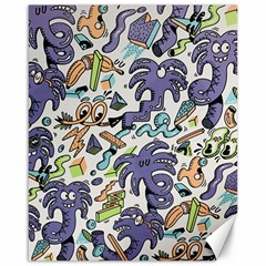 Purple Orange Green Blue Cartoon Canvas 16  X 20  by Grandong