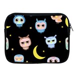 Cute-owl-doodles-with-moon-star-seamless-pattern Apple iPad 2/3/4 Zipper Cases Front