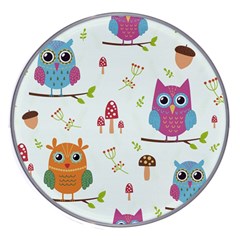 Forest-seamless-pattern-with-cute-owls Wireless Fast Charger(white) by pakminggu