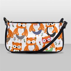 Cute-colorful-owl-cartoon-seamless-pattern Shoulder Clutch Bag by pakminggu