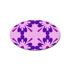 Pink And Purple Flowers Pattern Sticker Oval (10 Pack) by shoopshirt