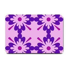 Pink And Purple Flowers Pattern Small Doormat by shoopshirt