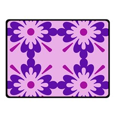 Pink And Purple Flowers Pattern Two Sides Fleece Blanket (small) by shoopshirt