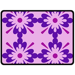 Pink And Purple Flowers Pattern Two Sides Fleece Blanket (large) by shoopshirt