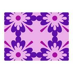 Pink And Purple Flowers Pattern Two Sides Premium Plush Fleece Blanket (mini) by shoopshirt