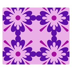 Pink And Purple Flowers Pattern Two Sides Premium Plush Fleece Blanket (small) by shoopshirt