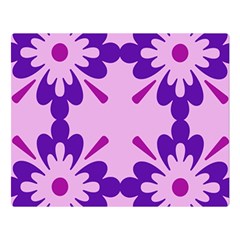 Pink And Purple Flowers Pattern Two Sides Premium Plush Fleece Blanket (large) by shoopshirt