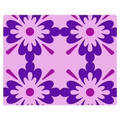 Pink And Purple Flowers Pattern Premium Plush Fleece Blanket (medium) by shoopshirt