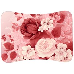 Red Pink Flower Petal Leaves Velour Seat Head Rest Cushion by pakminggu