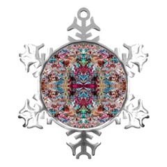 Blended Arabesque Metal Small Snowflake Ornament by kaleidomarblingart