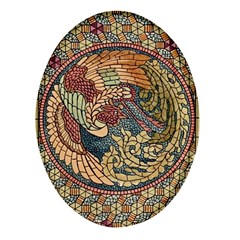 Wings-feathers-cubism-mosaic Oval Glass Fridge Magnet (4 Pack) by Bedest