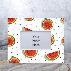 Seamless Background Pattern With Watermelon Slices White Tabletop Photo Frame 4 x6  by pakminggu