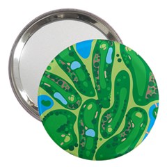 Golf Course Par Golf Course Green 3  Handbag Mirrors by Cowasu