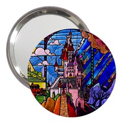 Beauty Stained Glass Castle Building 3  Handbag Mirrors by Cowasu