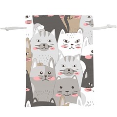 Cute Cats Seamless Pattern Lightweight Drawstring Pouch (xl) by pakminggu