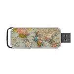 Vintage World Map Portable USB Flash (One Side) Front