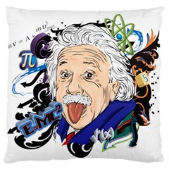 Albert Einstein Physicist Large Premium Plush Fleece Cushion Case (one Side) by Cowasu