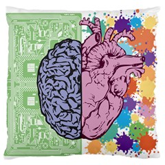 Brain-heart-balance-emotion Large Cushion Case (two Sides) by Cowasu