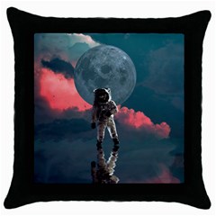 Astronaut-moon-space-nasa-planet Throw Pillow Case (black) by Cowasu