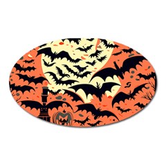 Bat Pattern Oval Magnet by Valentinaart