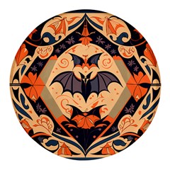 Bat Pattern Round Glass Fridge Magnet (4 Pack) by Valentinaart