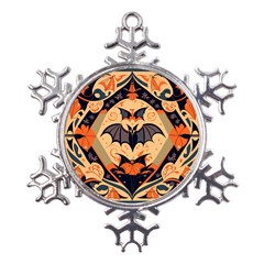 Bat Pattern Metal Large Snowflake Ornament by Valentinaart