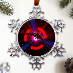 Science-fiction-cover-adventure Metal Large Snowflake Ornament by Cowasu