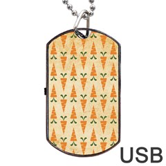 Patter-carrot-pattern-carrot-print Dog Tag Usb Flash (one Side) by Cowasu