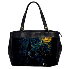 Castle Starry Night Van Gogh Parody Oversize Office Handbag by Sarkoni