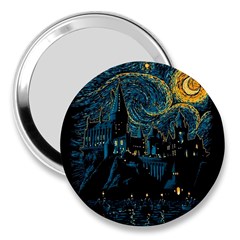 Castle Starry Night Van Gogh Parody 3  Handbag Mirrors by Sarkoni