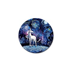 Unicorn Starry Night Print Van Gogh Golf Ball Marker (4 Pack) by Sarkoni