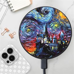 Castle Starry Night Print Van Gogh Parody Wireless Fast Charger(black) by Sarkoni