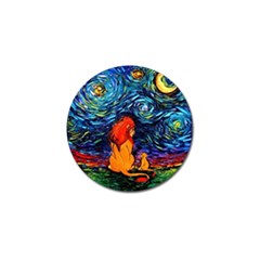 Lion Art Starry Night Van Gogh Golf Ball Marker (10 Pack) by Sarkoni