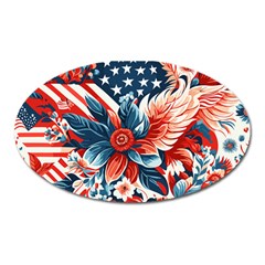 America Pattern Oval Magnet by Valentinaart