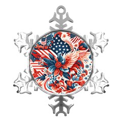 America Pattern Metal Small Snowflake Ornament by Valentinaart