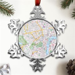 London City Map Metal Small Snowflake Ornament by Bedest